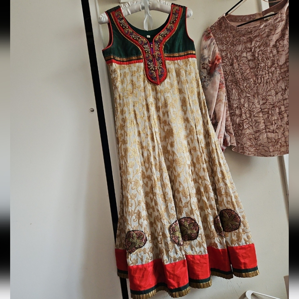 Handmade Vtg Embellished beaded Kameez Or Long mididress